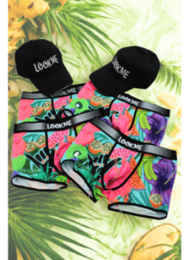 Pack 4 Boxer LM2402-67SWE LOOKME + 2 Casquettes Offertes